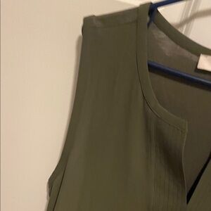 LOFT Olive Green Sleeveless Blouse